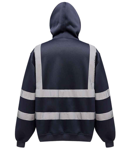 Yoko Hi-Vis Pull Over Hoodie - Navy (YK031)
