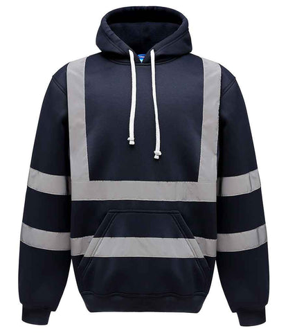 Yoko Hi-Vis Pull Over Hoodie - Navy (YK031)