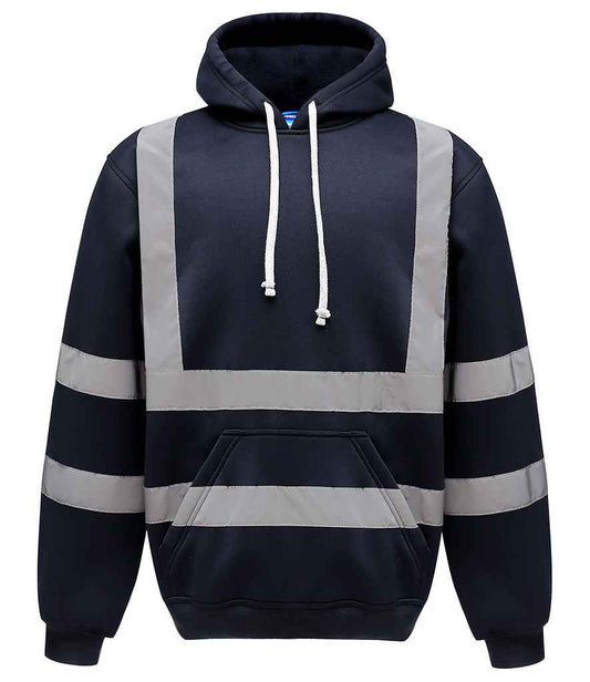 Yoko Hi-Vis Pull Over Hoodie - Navy (YK031)