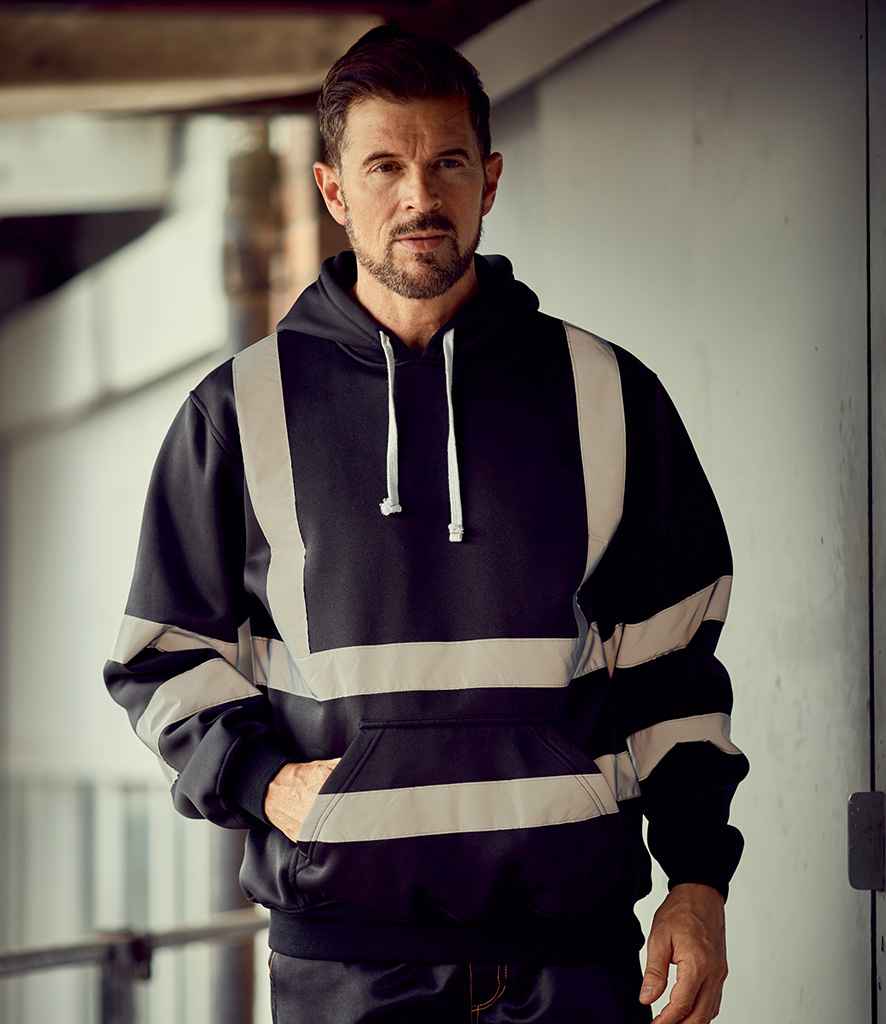 Yoko Hi-Vis Pull Over Hoodie - Navy (YK031)