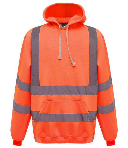 Yoko Hi-Vis Pull Over Hoodie - Orange (YK031)