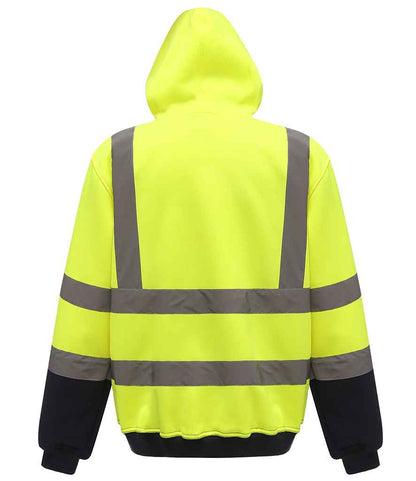 Yoko Hi-Vis Pull Over Hoodie - Yellow/Navy (YK031)