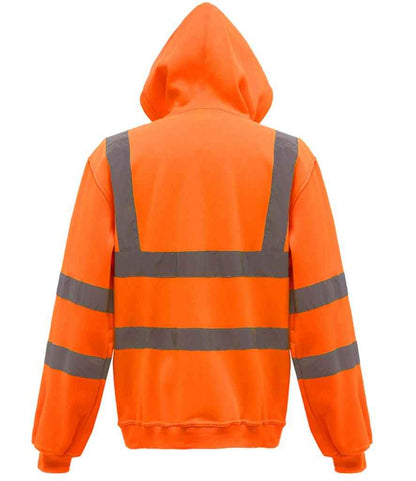 Yoko Hi-Vis Zip Hoodie - Orange (YK032)