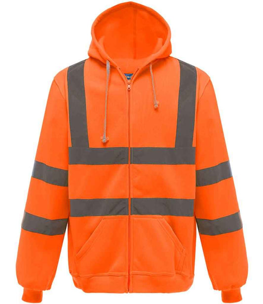 Yoko Hi-Vis Zip Hoodie - Orange (YK032)