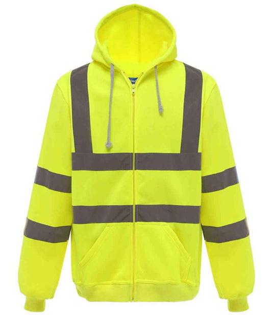 Yoko Hi-Vis Zip Hoodie - Yellow (YK032)