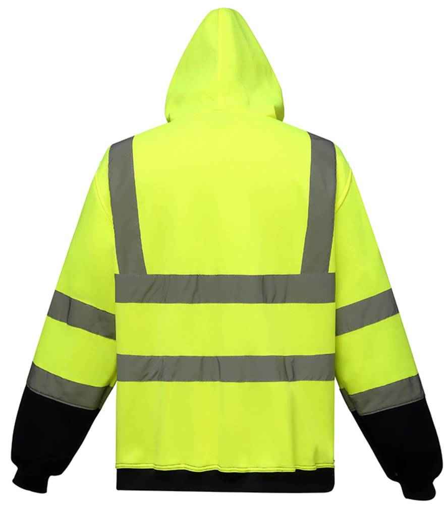 Yoko Hi-Vis Zip Hoodie - Yellow/Navy (YK032)