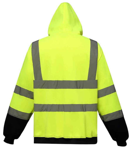Yoko Hi-Vis Zip Hoodie - Yellow/Navy (YK032)