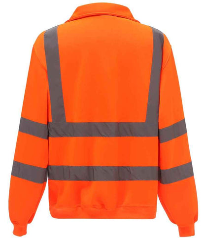 Yoko Hi-Vis Zip Neck Sweatshirt - Orange (YK033)