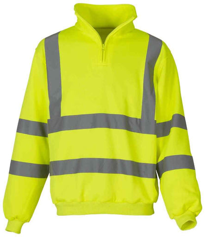 Yoko Hi-Vis Zip Neck Sweatshirt - Yellow (YK033)