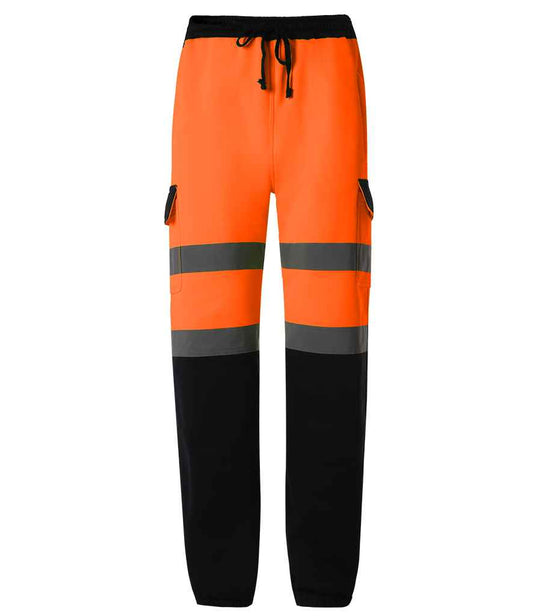Yoko Hi-Vis Jog Pants - Orange/Navy (YK034)