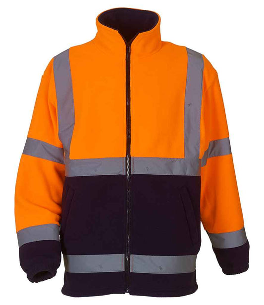 Yoko Hi-Vis Heavyweight Fleece Jacket - Orange/Navy (YK060)