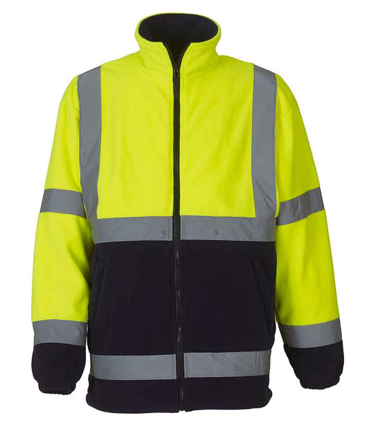 Yoko Hi-Vis Heavyweight Fleece Jacket - Yellow/Navy (YK060)
