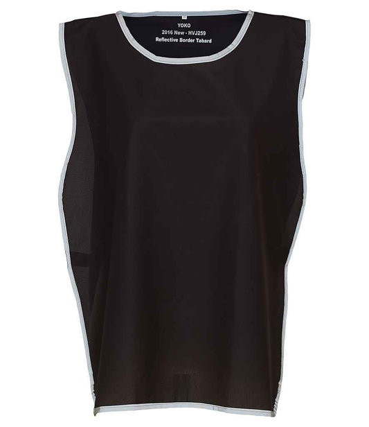 Yoko Hi-Vis Reflective Border Tabard - Black (YK100)