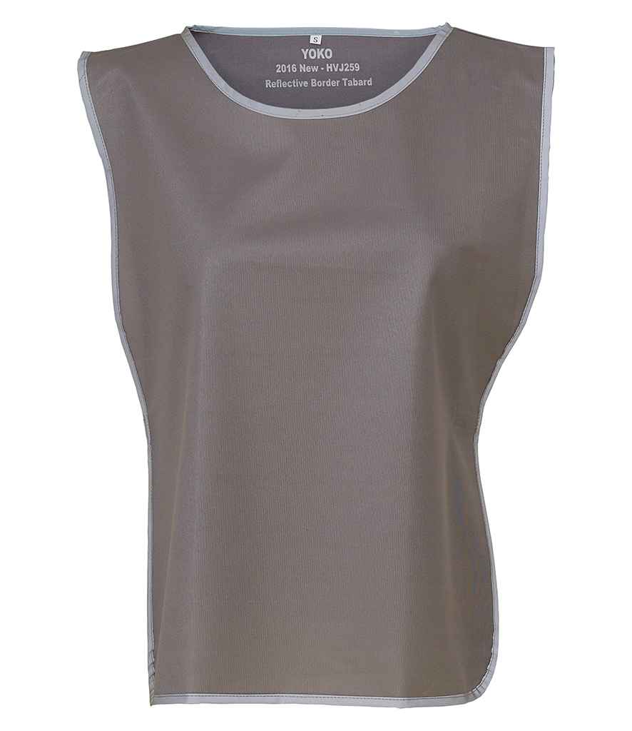 Yoko Hi-Vis Reflective Border Tabard - Grey (YK100)
