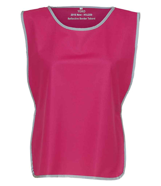Yoko Hi-Vis Reflective Border Tabard - Raspberry (YK100)