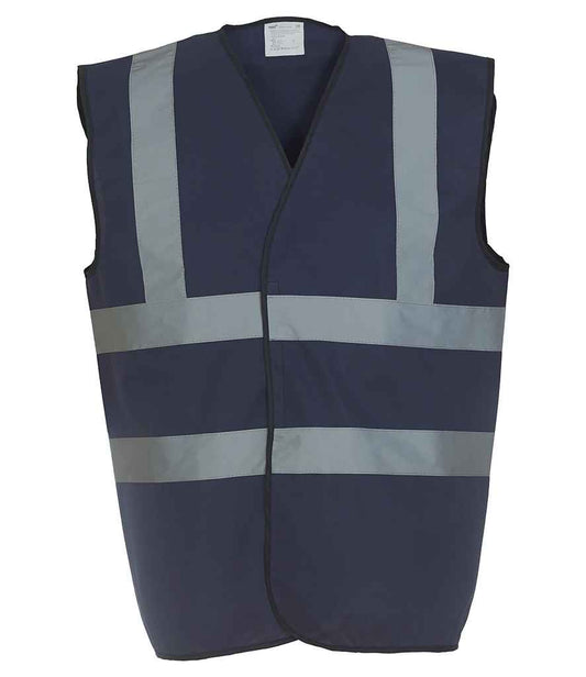 Yoko Hi-Vis Two Band and Braces Waistcoat - Navy (YK102)