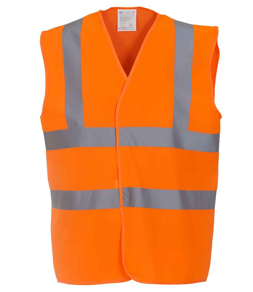 Yoko Hi-Vis Two Band and Braces Waistcoat - Orange (YK102)