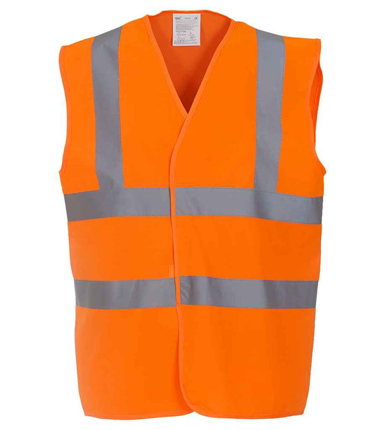 Yoko Hi-Vis Two Band and Braces Waistcoat - Orange (YK102)