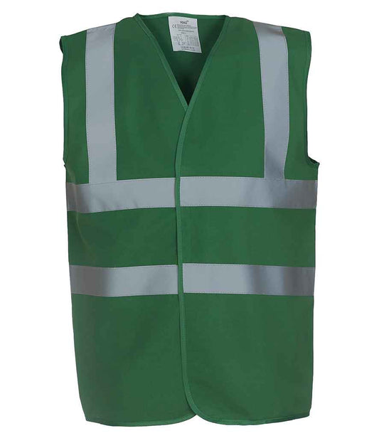 Yoko Hi-Vis Two Band and Braces Waistcoat - Paramedic Green (YK102)