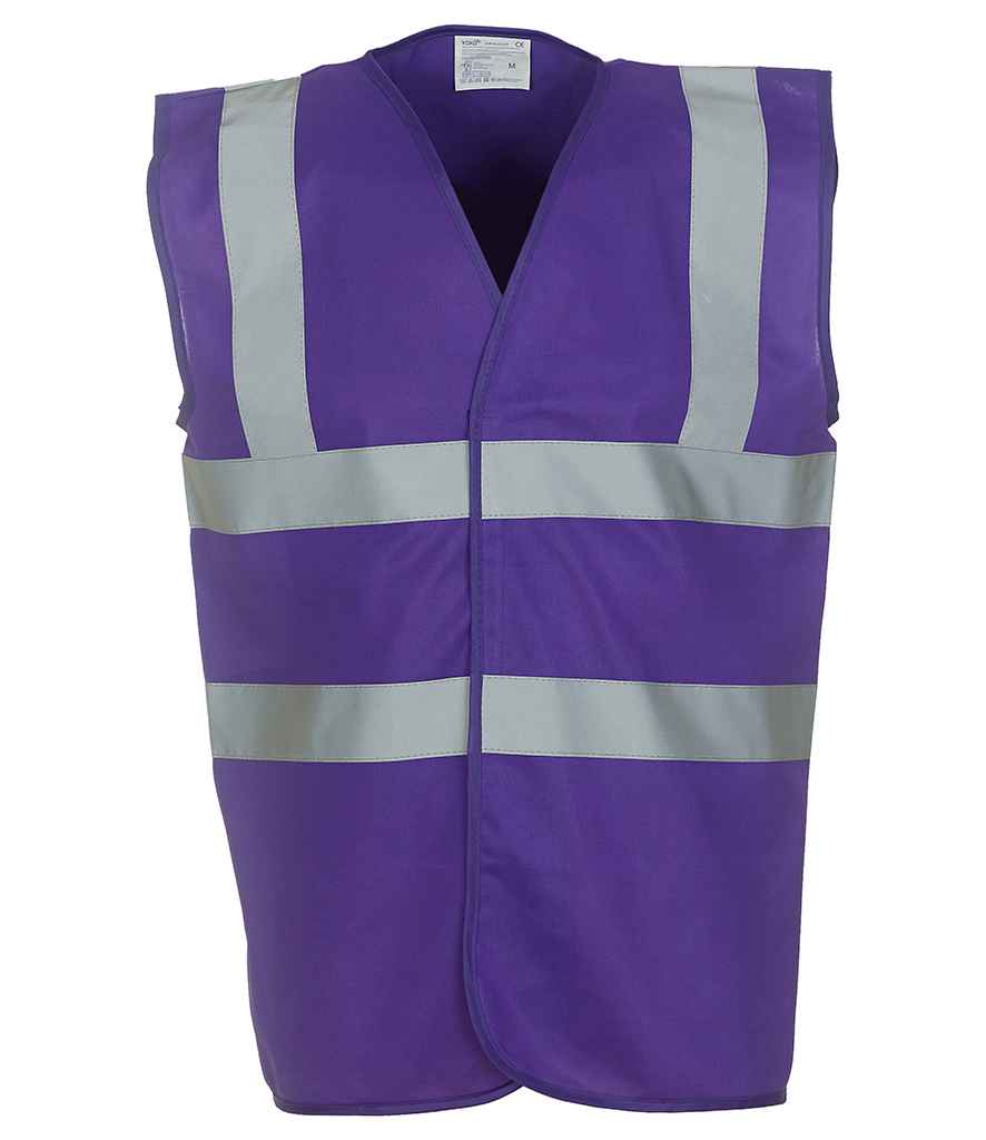 Yoko Hi-Vis Two Band and Braces Waistcoat - Purple (YK102)