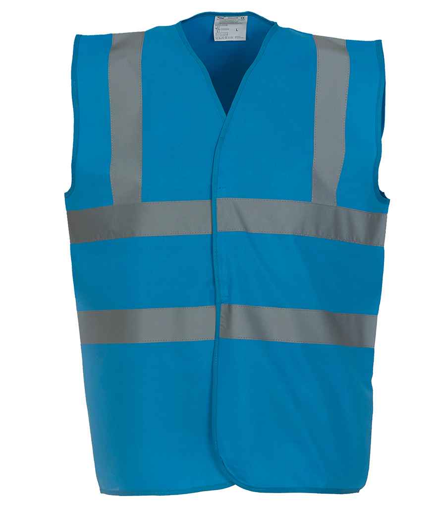 Yoko Hi-Vis Two Band and Braces Waistcoat - Sapphire Blue (YK102)