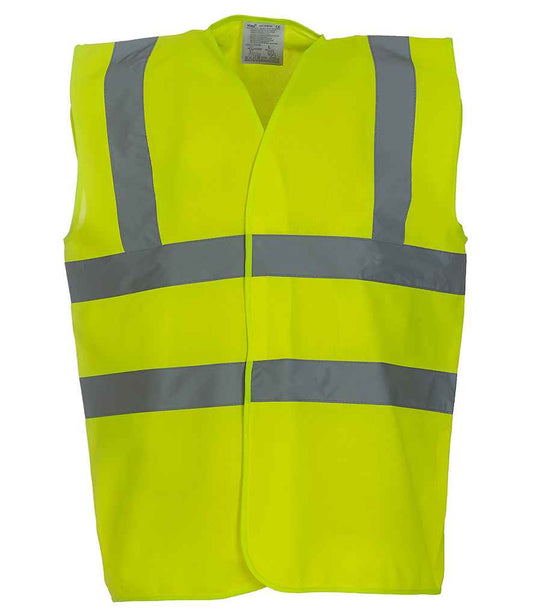 Yoko Hi-Vis Two Band and Braces Waistcoat - Yellow (YK102)