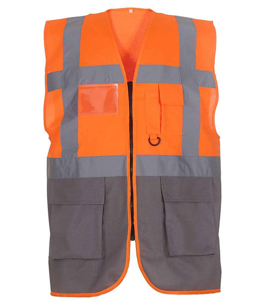 Yoko Executive Waistcoat - Orange/Grey (YK103)
