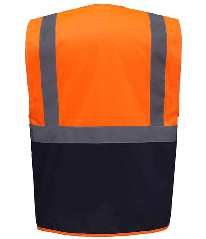 Yoko Executive Waistcoat - Orange/Navy (YK103)