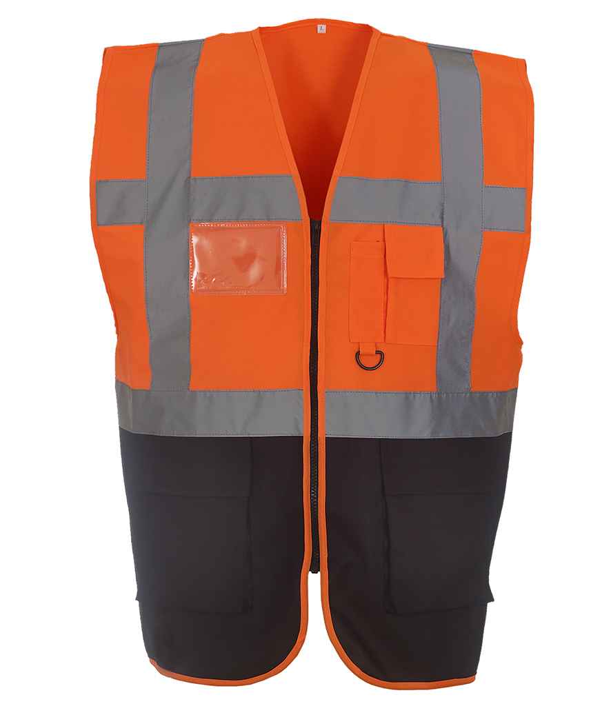Yoko Executive Waistcoat - Orange/Navy (YK103)