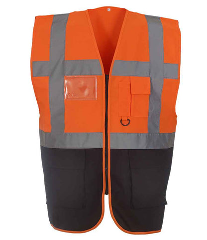 Yoko Executive Waistcoat - Orange/Navy (YK103)