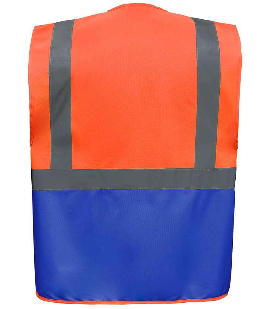 Yoko Executive Waistcoat - Orange/Royal Blue (YK103)