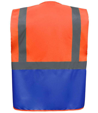 Yoko Executive Waistcoat - Orange/Royal Blue (YK103)