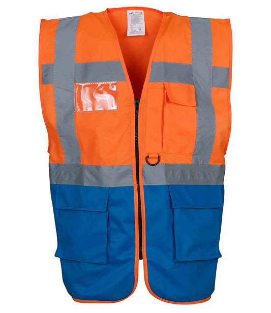 Yoko Executive Waistcoat - Orange/Royal Blue (YK103)