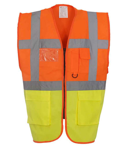 Yoko Executive Waistcoat - Orange/Yellow (YK103)
