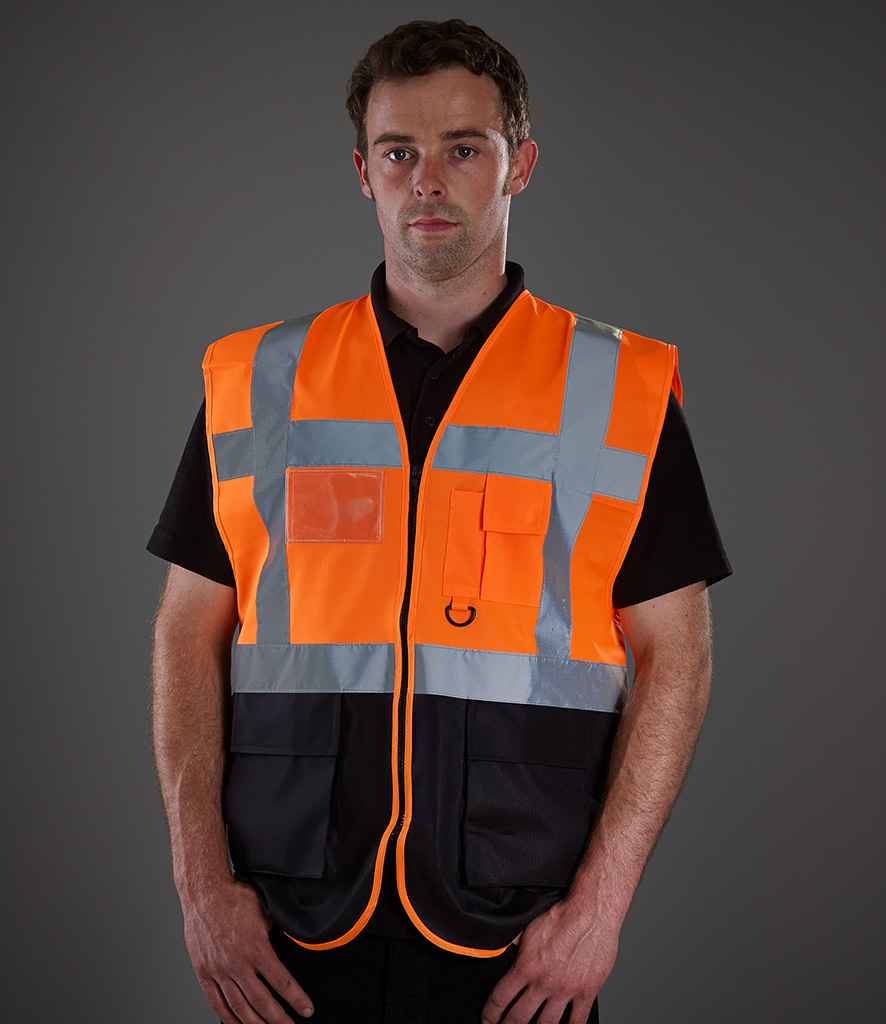 Yoko Executive Waistcoat - Orange/Black (YK103)