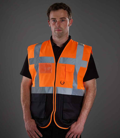 Yoko Executive Waistcoat - Orange/Black (YK103)