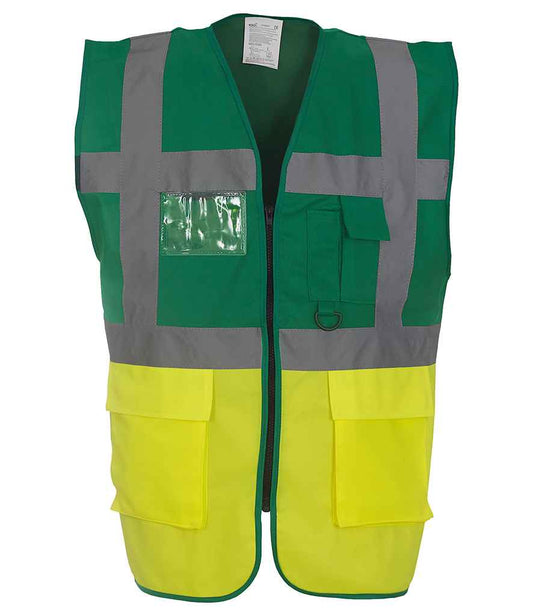 Yoko Executive Waistcoat - Paramedic Green/Yellow (YK103)