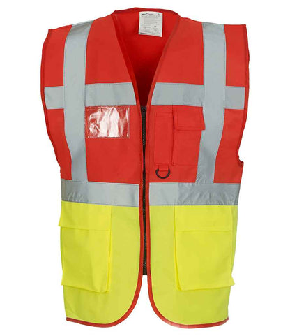 Yoko Executive Waistcoat - Red/Yellow (YK103)
