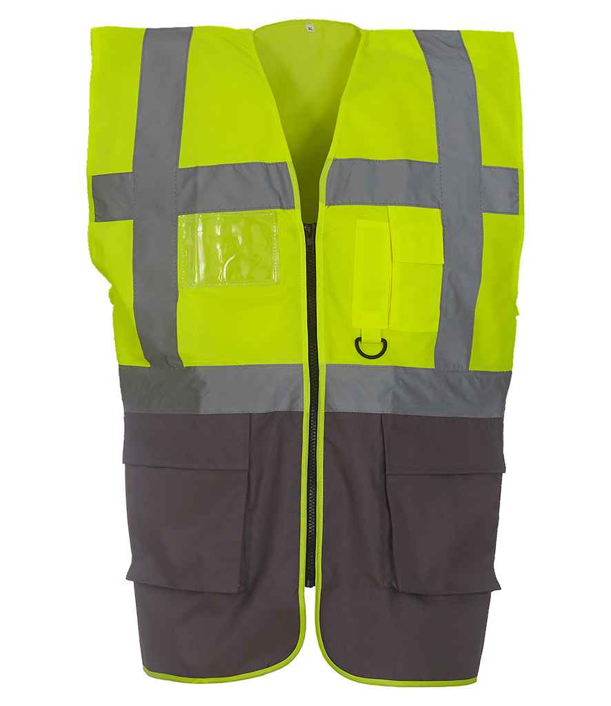 Yoko Executive Waistcoat - Yellow/Grey (YK103)