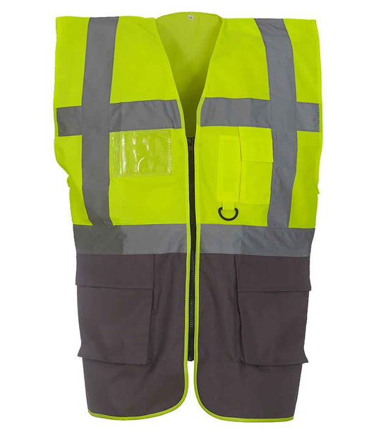 Yoko Executive Waistcoat - Yellow/Grey (YK103)