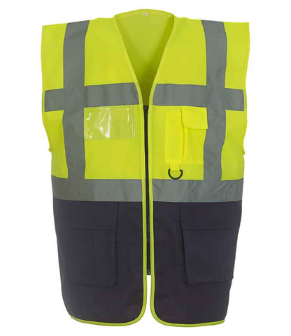 Yoko Executive Waistcoat - Yellow/Navy (YK103)