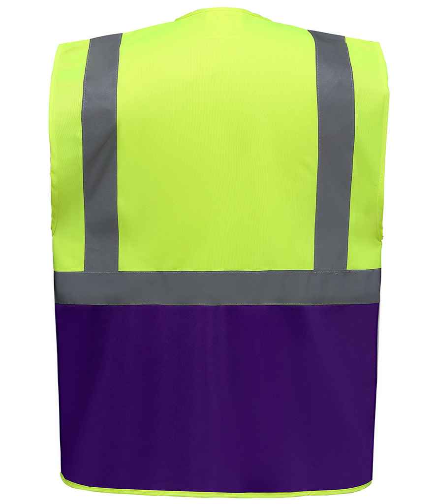 Yoko Executive Waistcoat - Yellow/Purple (YK103)