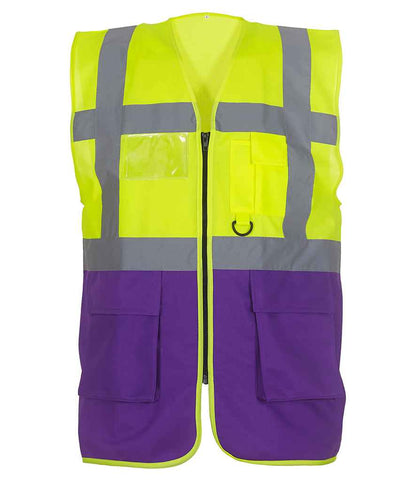 Yoko Executive Waistcoat - Yellow/Purple (YK103)