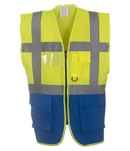 Yoko Executive Waistcoat - Yellow/Royal Blue (YK103)