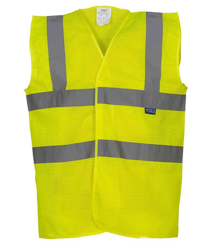Yoko Top Cool Open Mesh Waistcoat - Yellow (YK104)