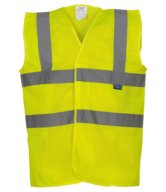 Yoko Top Cool Open Mesh Waistcoat - Yellow (YK104)