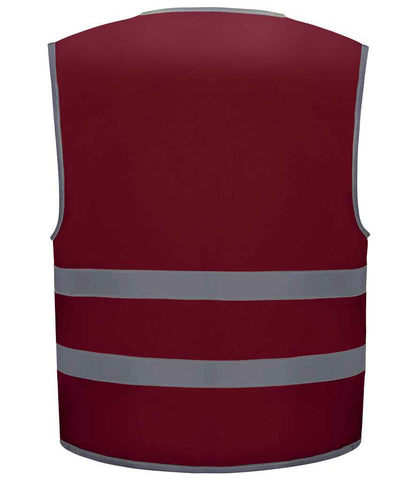 Yoko Kids Hi-Vis Two Band Waistcoat - Maroon (YK106B)