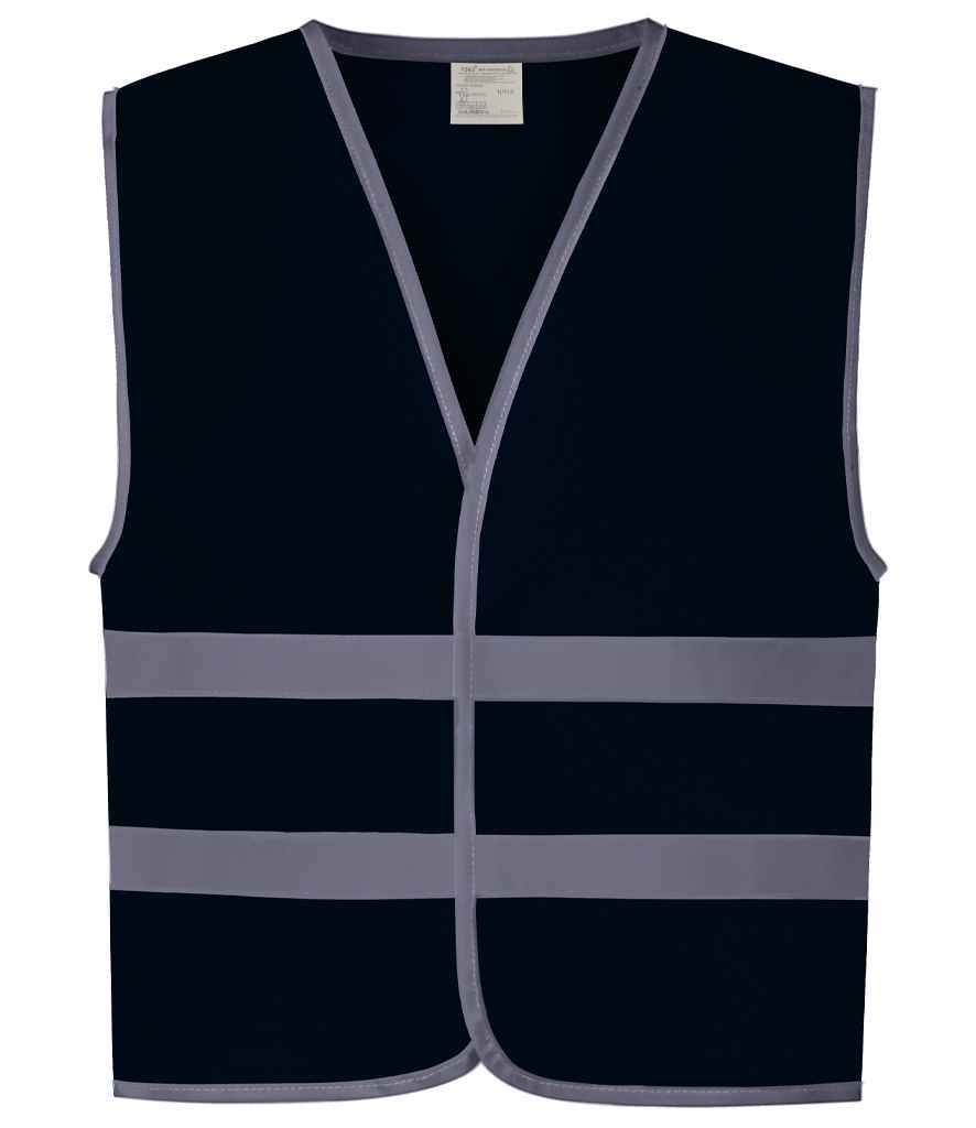 Yoko Kids Hi-Vis Two Band Waistcoat - Navy (YK106B)