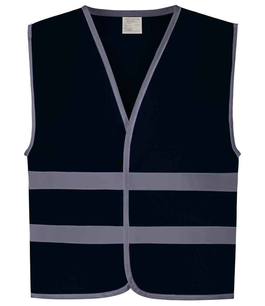 Yoko Kids Hi-Vis Two Band Waistcoat - Navy (YK106B)