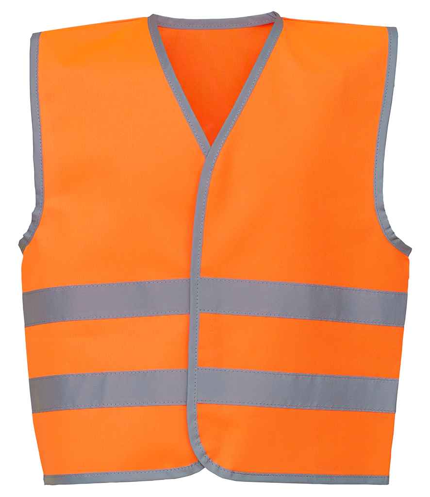 Yoko Kids Hi-Vis Two Band Waistcoat - Orange (YK106B)